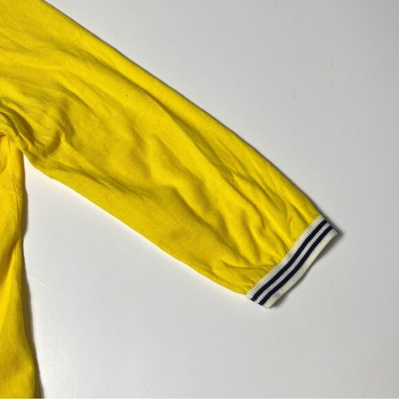 NWOT Talbots Yellow Cotton Button Front Cardigan W/ Nautical Trim Women's Size L - Picture 8 of 16